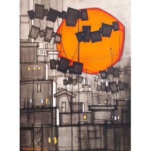 Salman Farooqi, 30 x 42 Inch, Acrylic on Canvas, Cityscape Painting, AC-SF-453